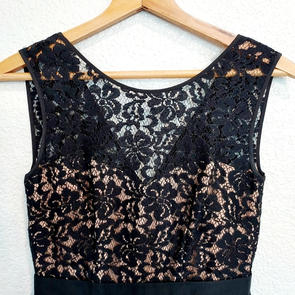 BCBG MaxAzria "Alice" Black & Tan Lace Cocktail Dress Size 2 - Picture 5 of 10